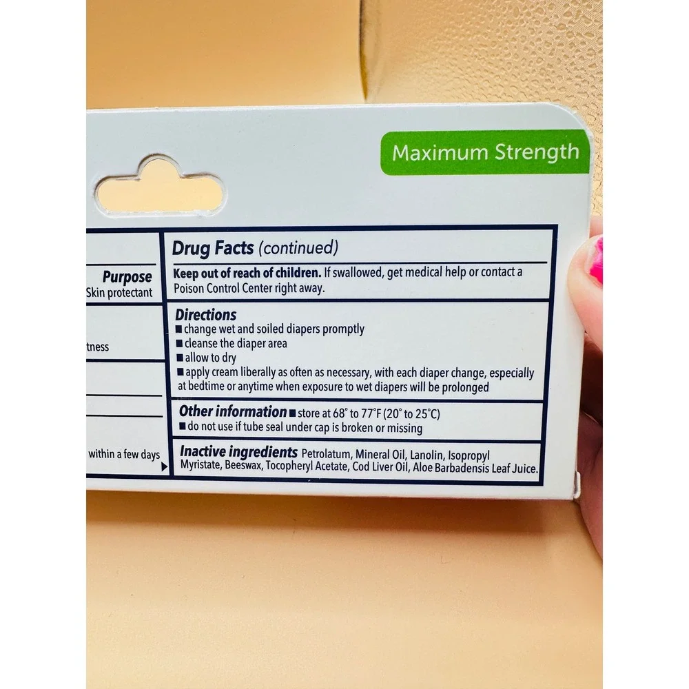 Playtex Baby Maximum Strength Diaper Rash Cream 40% Zinc Oxide 2.5oz 71g New